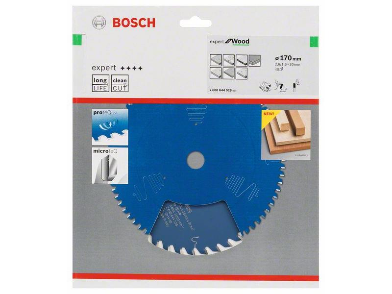 List za krožne žage Bosch Expert for Wood, Dimenzije: 170x30x2,6mm, Zob: 40, 2608644028