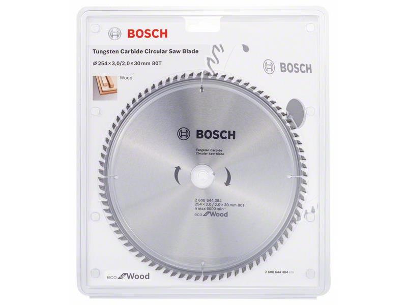 List za krožno žago Bosch Eco for Wood, Dimenzije: 254x3,0/2,0x30mm, Zob: 80, 2608644384