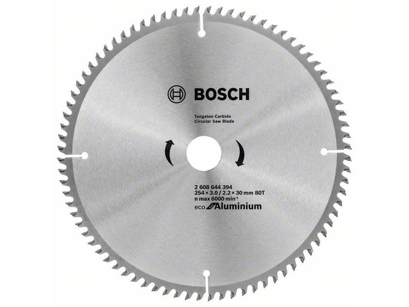 List za krožno žago Bosch Eco for Aluminium, Dimenzije: 254x3,0/2,2x30mm, Zob: 80, 2608644394