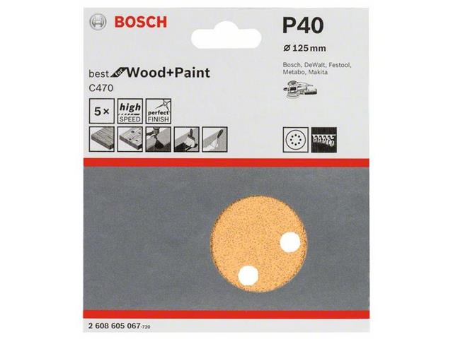 Brusilni list C470 Bosch, 125mm, 40, 2608605067