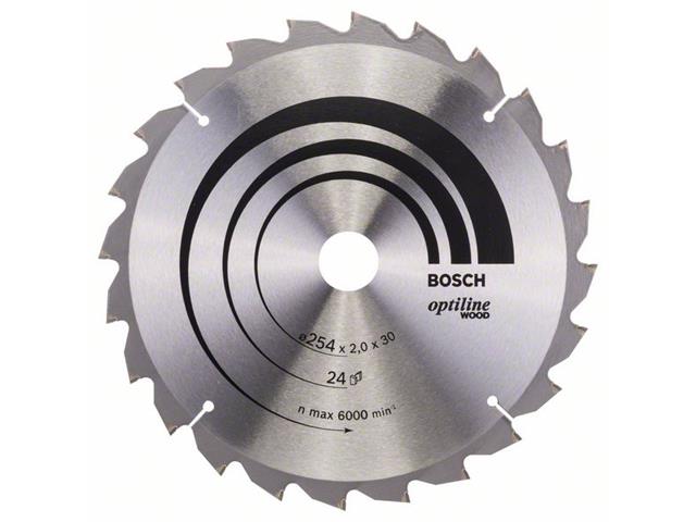 List krožne žage Bosch Optiline Wood, Dimenzije: 254x30x2,0mm, Zob: 24, 2608640434