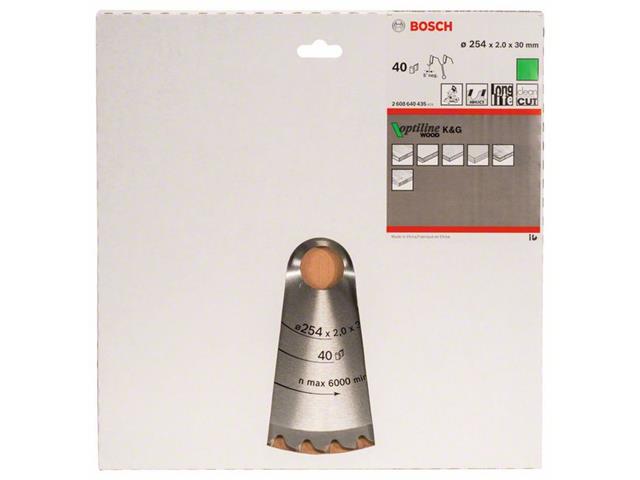 List krožne žage Bosch Optiline Wood, Dimenzije: 254x30x2mm, Zob: 40, 2608640435