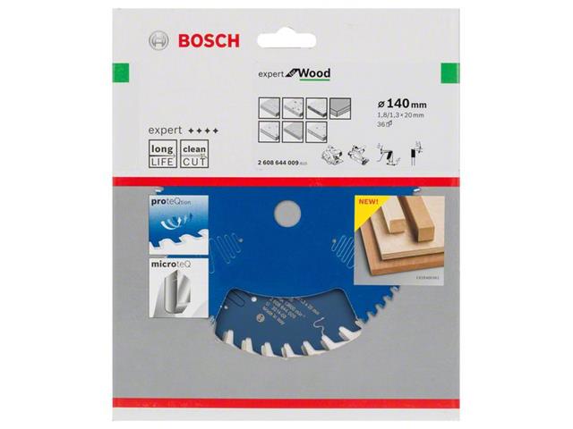 List za krožne žage Bosch Expert for Wood, Dimenzije: 140x20x1,8mm, Zob: 36, 2608644009