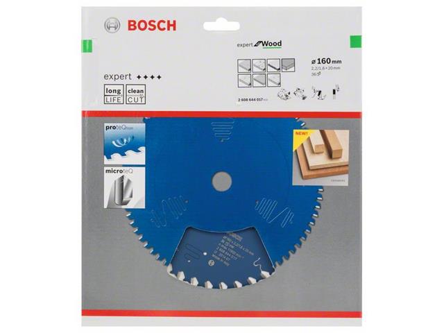 List za krožne žage Bosch Expert for Wood, Dimenzije: 160x20x2,2mm, Zob: 36, 2608644017