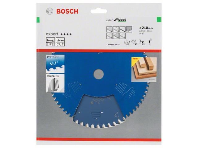 List za krožne žage Bosch Expert for Wood, Dimenzije: 210x30x2,4 mm, Zob: 56, 2608644057