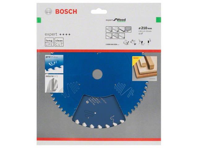 List za krožne žage Bosch Expert for Wood, Dimenzije: 210x30x2,8mm, Zob: 40, 2608644059