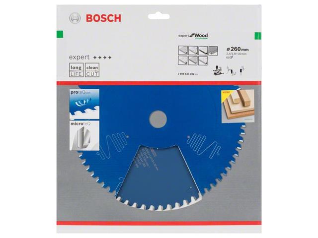 List za krožne žage Bosch Expert for Wood, Dimenzije: 260x30x2,4mm, Zob: 60, 2608644082