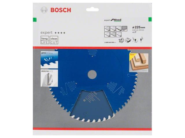 List za krožne žage Bosch Expert for Wood, Dimenzije: 225x30x2,6mm, Zob: 48, 2608644090