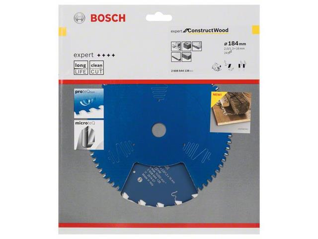 List za krožne žage Bosch Expert for Construct Wood, Dimenzije: 184x16x2mm, Zob: 24, 2608644138