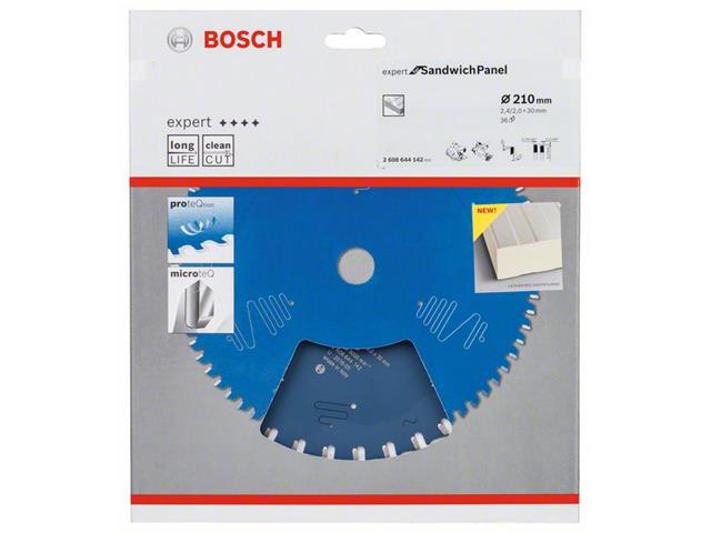 Žagin list za krožne žage Bosch Expert for Sandwich Panel, Dimenzije: 210x30x2,4mm, Zob: 36, 2608644142