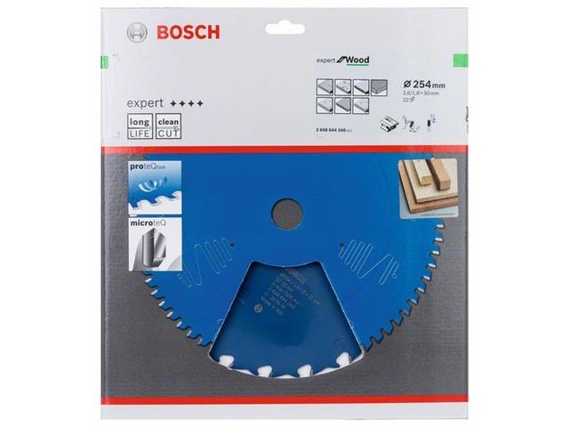 List za krožno žago Bosch Expert for Wood, Dimenzije: 254x2,6/1,8x30mm, Zob: 22, 2608644340