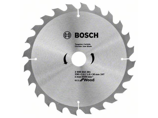 List za krožno žago Bosch Eco for Wood, Dimenzije: 230x2,8/1,8x30mm, Zob: 24, 2608644381