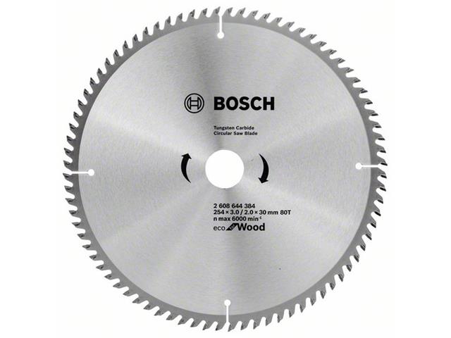 List za krožno žago Bosch Eco for Wood, Dimenzije: 254x3,0/2,0x30mm, Zob: 80, 2608644384