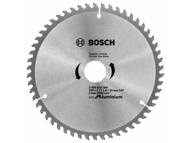 List za krožno žago Bosch Eco for Aluminium, Dimenzije: 190x2,2/1,6x30mm, Zob: 54, 2608644389